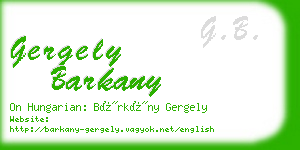 gergely barkany business card